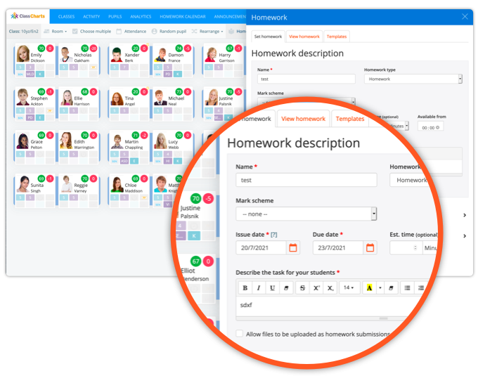 How to set a homework task - ClassCharts