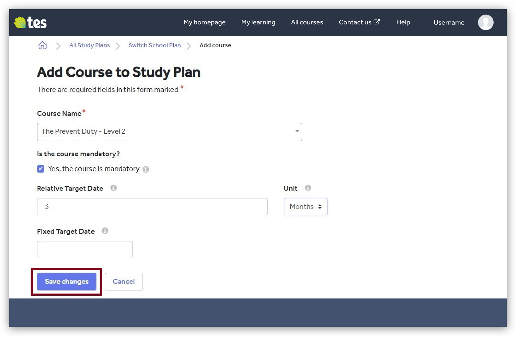 Add courses to a study plan image