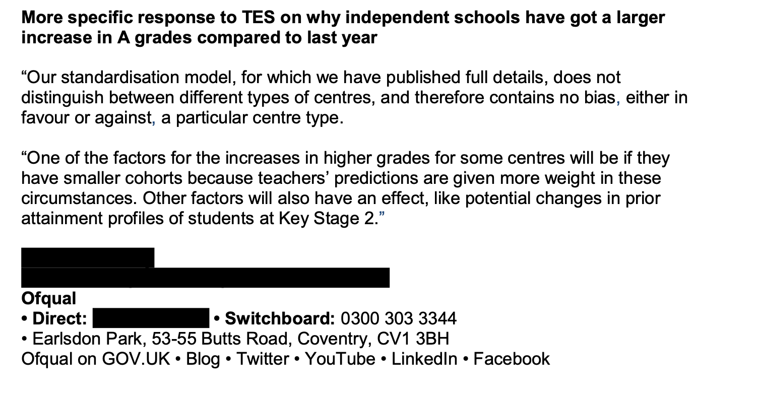 Tes has obtained correspondence between the DfE and Ofqual on A-level results day.