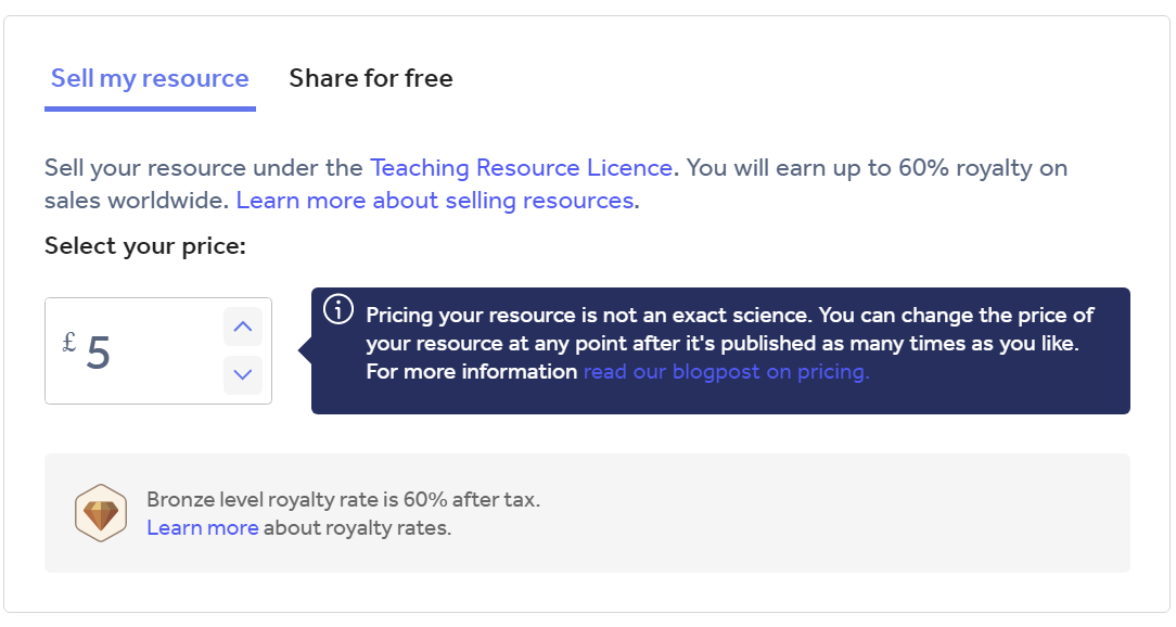 Sell my resource