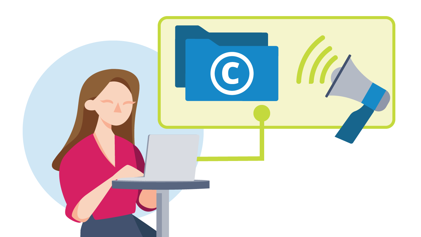 Tes Resources author with icons coming from their laptop showing them attributing content in their resources