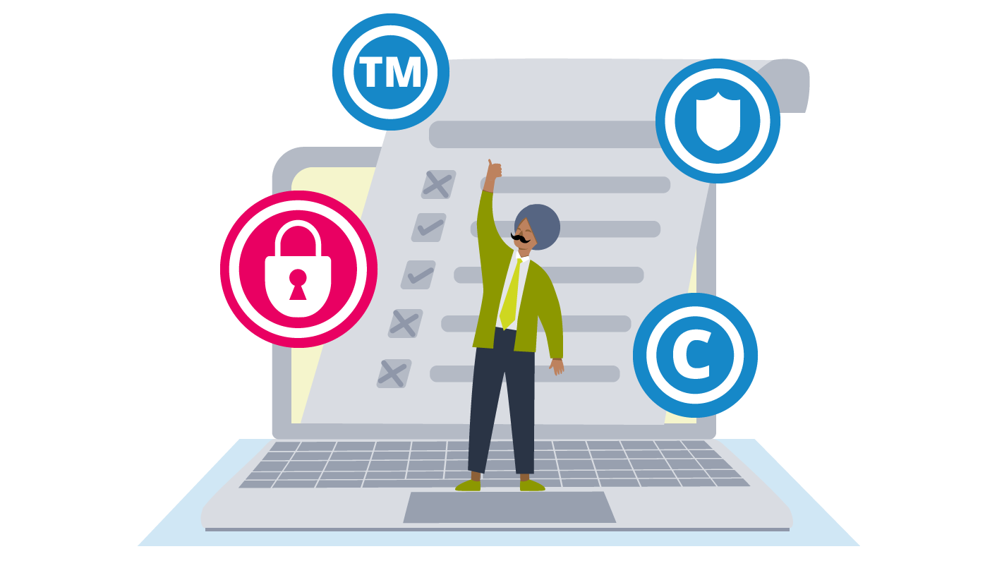 Tes Resources author standing in front of laptop and list checking what copyright does not cover