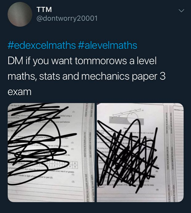 A Levels Edexcel Investigating Maths Exam Leak Tes