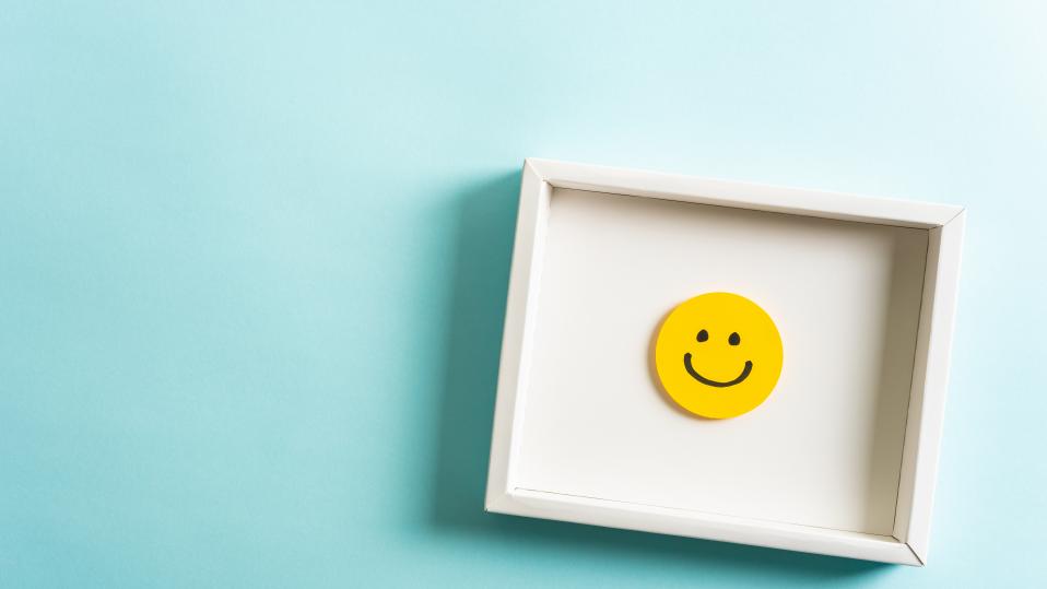 Smiley face in picture frame