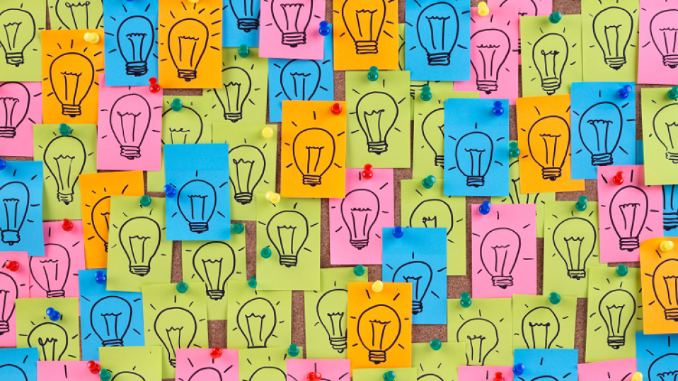 Original English displays idea resource including lightbulb image