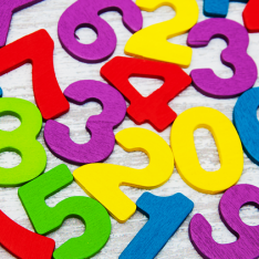 Colourful numbers representing primary maths lessons on factors, multiples & primes
