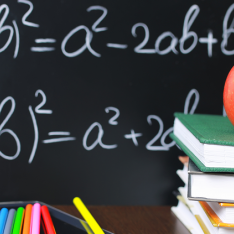 Algebraic Equation On The Blackboard When Teaching KS2 Year 6 Pupils Algebra