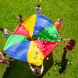 Parachute game for icebreaker activities for primary and secondary back-to-school