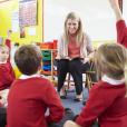 Teacher Surrounded By Engaged Pupils With Reading Activities for Primary
