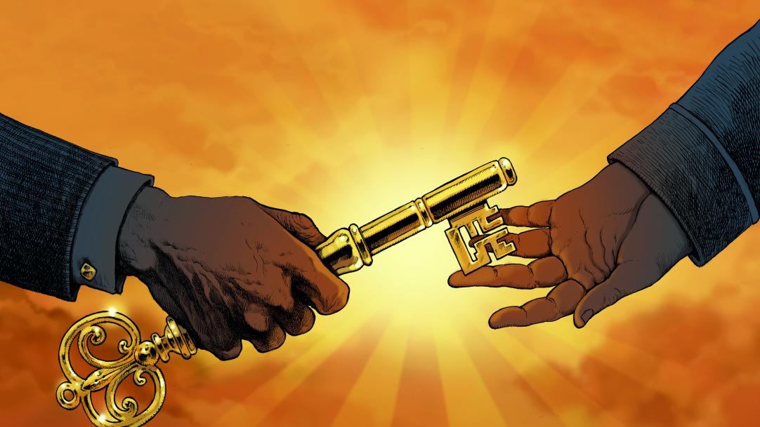 Handing over a key