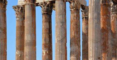 Close up of Ancient Greek architecture, primary teaching resources