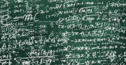 Chalkboard with mathematical equations for KS3, GCSE and IGCSE secondary maths revision resources