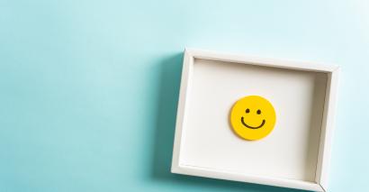 Smiley face in picture frame
