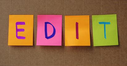 Edit post-its showing editing and improving writing resources for primary pupils in English and literacy lessons