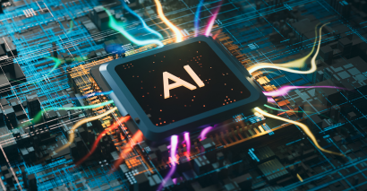AI symbol in computer circuit board demonstrating AI Artificial Intelligence resources for secondary students