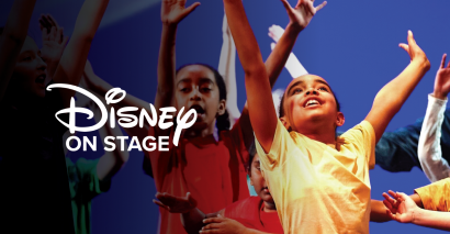 Children performing as part of Disney on Stage using The Lion King teaching resources for primary and secondary learners