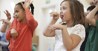 EYFS children participating in a movement activity