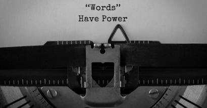 Typewriter With "Words Have Power" Sentence to represent Persuasive Writing Resources For Secondary Students
