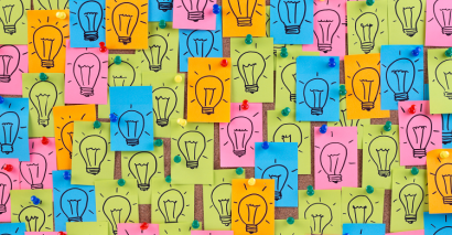 Original English displays idea resource including lightbulb image