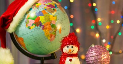 Festive globe and snowman for Humanities Christmas Classroom Lesson Activities History Geography RE