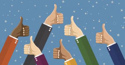 Thumbs Up With Blue Background For The Top 20 Computing Resources for Secondary KS3 and KS4