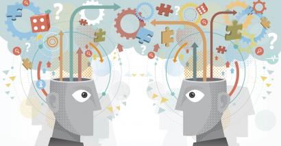 Heads showing thinking, mathematical reasoning during GCSE Math Revision Games