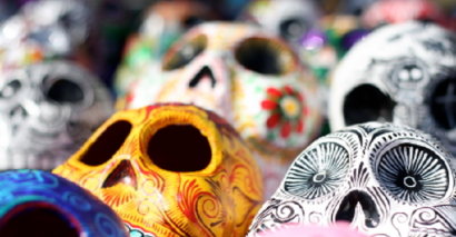 Decorated Calavera Celebrating Day Of The Dead, Halloween & All Saint's Day In MFL