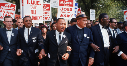 Martin Luther King civil rights image as resource to support Black History Month with primary and secondary students