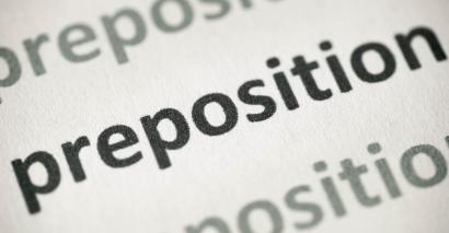 Preposition word on page as resources to teach prepositions for EAL ESL or English students