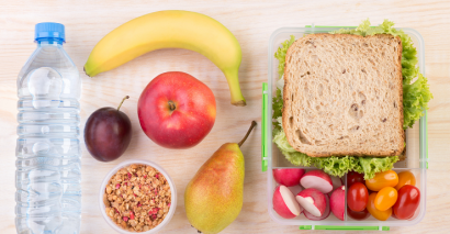 School Packed Lunch Full Of Healthy Food, Fruit & Vegetables for healthy eating reosurces