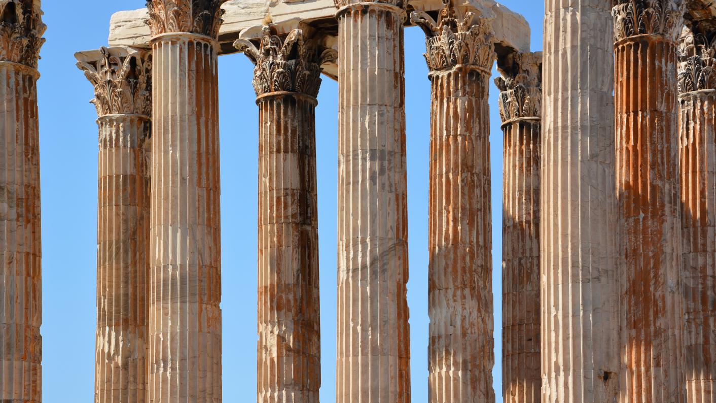 Close up of Ancient Greek architecture, primary teaching resources