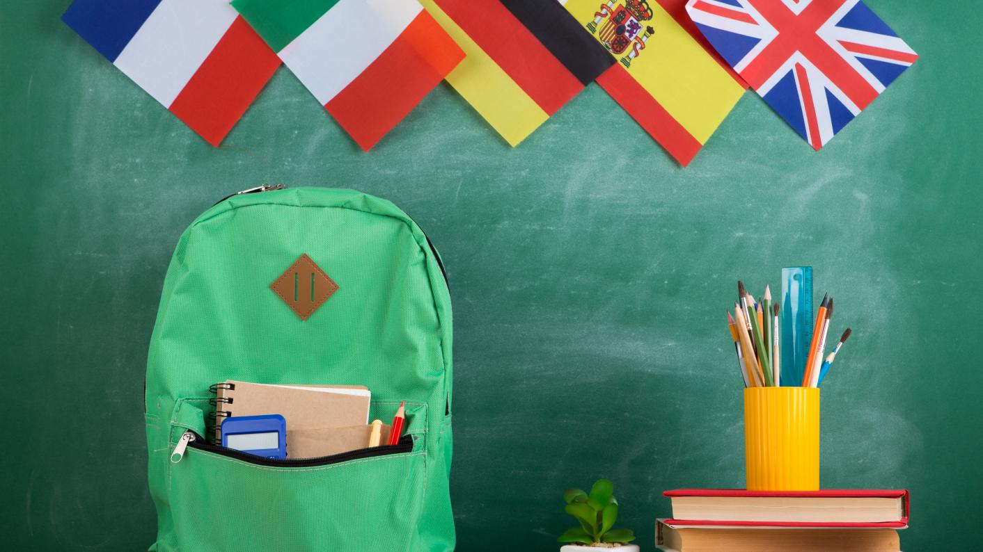Backpack filled with back to school languages resources for secondary teachers