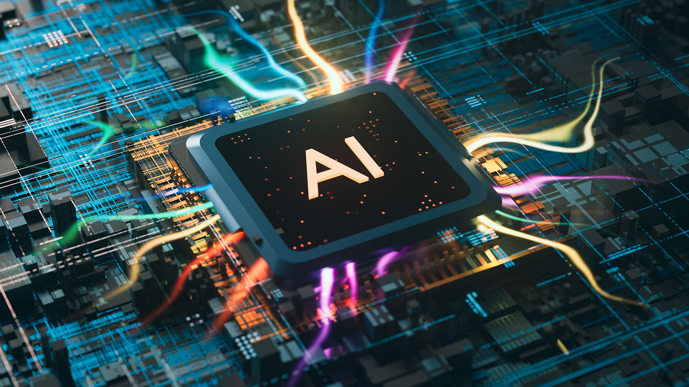 AI symbol in computer circuit board demonstrating AI Artificial Intelligence resources for secondary students