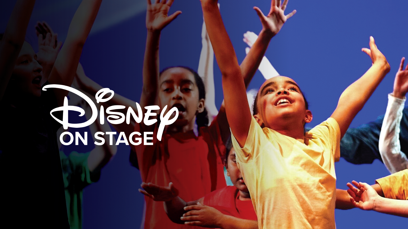 Children performing as part of Disney on Stage using The Lion King teaching resources for primary and secondary learners
