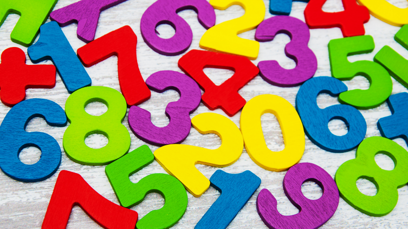 Colourful numbers representing primary maths lessons on factors, multiples & primes