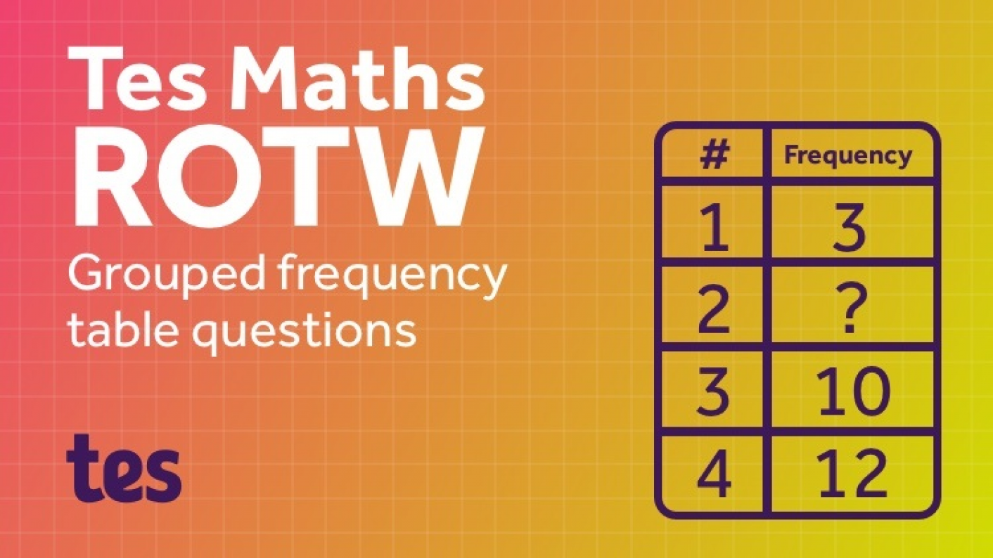 Image Representing Tes Maths ROTW: Grouped Frequency Table Questions