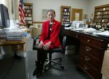 Ruth Bader Ginsburg, sitting in her office