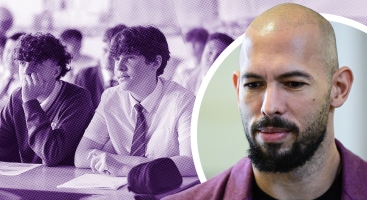 Andrew Tate with boys classroom
