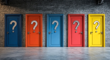 Five questions marks five doors leadership