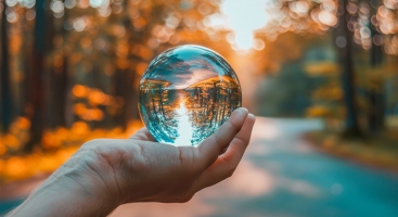 Looking through a glass ball