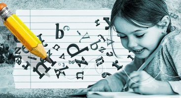 Girl writing on page