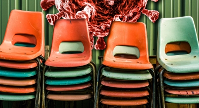 stacked chairs