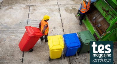 Coloured dustbins differentiation