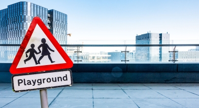 Rooftop playground sign