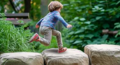 Child stepping stones