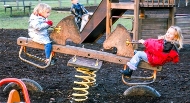 children on seasaw