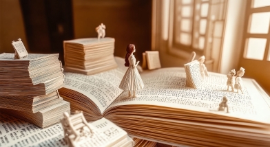 Figures on an open book