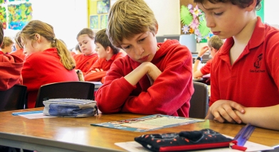 School children in classroom