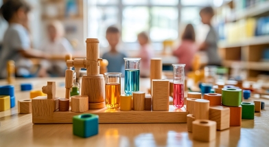 Test tubes with building blocks