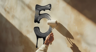 Number 5 being painted